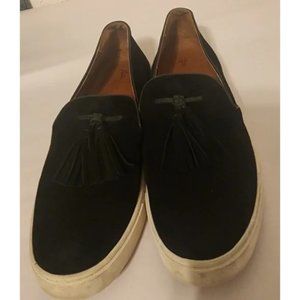 Frye Women's Loafers Black Suede Gemma Tassel - 10